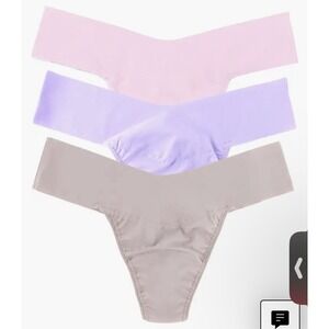 Hanky Panky Breathe Assorted 3-Pack V-Cut Thongs Size Small‎ Blue Pink Nude